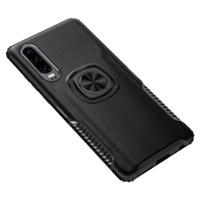 Schokbestendige auto magnetische geval met 360 graden goud Armor ring voor Huawei P30 (zwart) - thumbnail