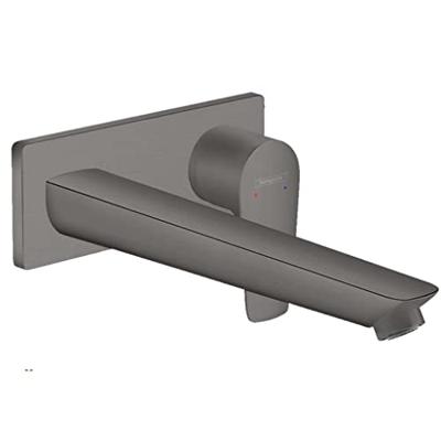 Wastafelmengkraan Talis E HansGrohe Afdekset Uitloop 22.5 cm en Afvoerplug Geborsteld Zwart Chroom Wastafelmengkraan Talis E HansGrohe Afdekset Uitloop 22.5 cm en Afvoerplug Geborsteld Zwart Chroom