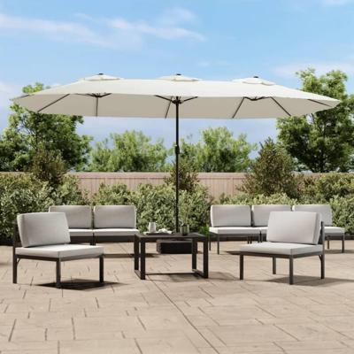 VidaXL Parasol dubbel 449x265 cm zandwit VidaXL Parasol dubbel 449x265 cm zandwit