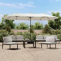 VidaXL Parasol dubbel 449x265 cm zandwit - thumbnail