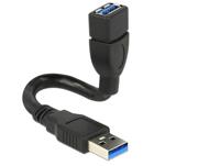 Delock 83713 USB-kabel USB 3.0 USB-A stekker, USB-A bus 0.15 m Zwart - thumbnail
