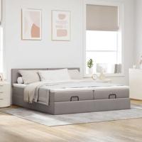 Ottoman bed met matrassen 180x200cm stof taupe - thumbnail