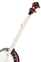 Ortega Falcon Series 5-string Banjo Transparent Fire Red elektrisch-akoestische banjo met gigbag - thumbnail