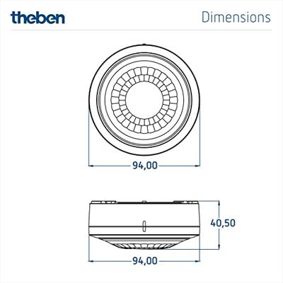 Theben 1030062 Aanwezigheidsmelder Wit