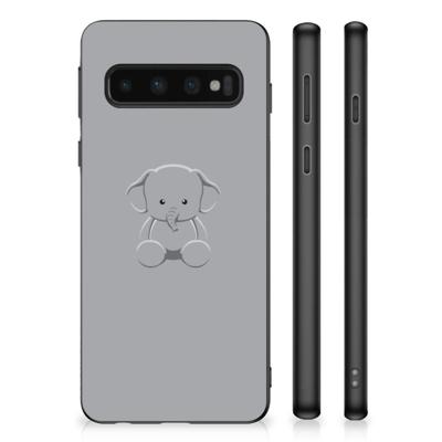 Samsung Galaxy S10 | Bumper Hoesje | Grijs Baby Olifant