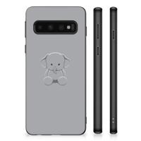Samsung Galaxy S10 | Bumper Hoesje | Grijs Baby Olifant - thumbnail