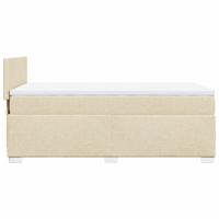 Boxspring met matras stof crèmekleurig 90x190 cm - thumbnail