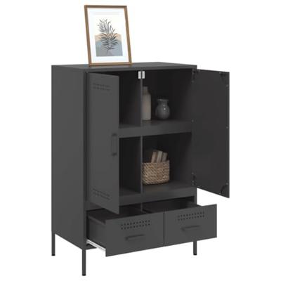 Hoge kast 68x39x101,5 cm staal zwart