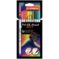 STABILO Pen 68 brush, premium brush viltstift, ARTY etui met 10 kleuren - thumbnail