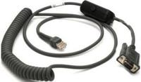 Seriële kabel - DB-9 (V) naar RJ-45 (M) - 2.74 m - opgerold - voor Symbol DS4308, LS1203, LS4278; Zebra DS4208, DS6878, LI2208, LI4278, MT2070, MT2090 - thumbnail