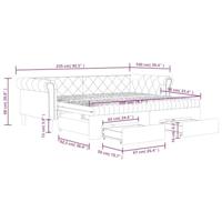 Slaapbank met onderschuifbed en lades 90x200 cm kunstleer zwart - thumbnail