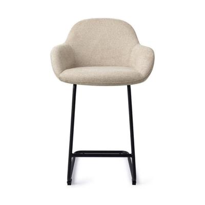 Jesper Home Barkruk 'Kushi' Arch Black, kleur Ivory Ivy (zithoogte 68cm)