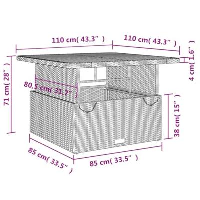 5-delige Tuinset met kussens poly rattan zwart