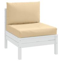 VidaXL Palletkussens 2 st stof gemêleerd beige - thumbnail