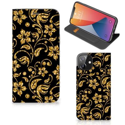 iPhone 12 | iPhone 12 Pro Smart Cover Gouden Bloemen iPhone 12 | iPhone 12 Pro Smart Cover Gouden Bloemen