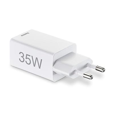 Hama Snellader 2x USB-C PD/Qualcomm® Mini-oplader 35 W Wit