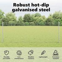 VidaXL Afrasteringspaal 11 pcs zilver 80 cm staal - thumbnail