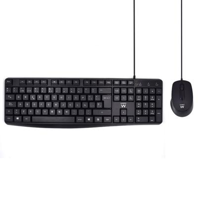 Toetsenbord en muis Ewent EW3006 Zwart Qwerty Spaans - thumbnail