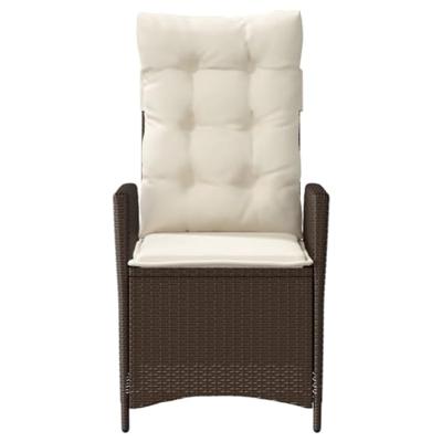 Tuinstoel verstelbaar met kussens poly rattan bruin Tuinstoel verstelbaar met kussens poly rattan bruin