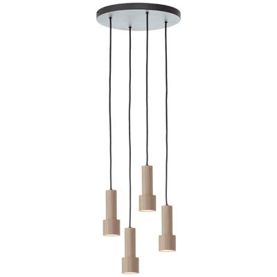 Brilliant Hanglamp rondCadiz 4-lichts zwart met brons - 60119/76