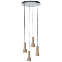 Brilliant Hanglamp rondCadiz 4-lichts zwart met brons - 60119/76 - thumbnail