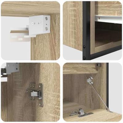 Badkamermeubelset 5 pcs Beige 76.5 x 35 x 95 cm Bewerkt hout