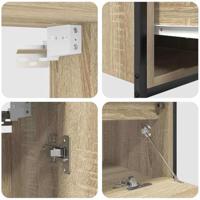 Badkamermeubelset 5 pcs Beige 76.5 x 35 x 95 cm Bewerkt hout - thumbnail