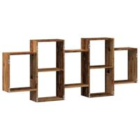 Wandschap 159x18x65 cm bewerkt hout oud houtkleurig - thumbnail