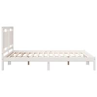 Bedframe extra lang zonder matras massief hout wit 160x210 cm - thumbnail