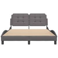 Bedframe met hoofdbord kunstleer grijs 120x200 cm - thumbnail