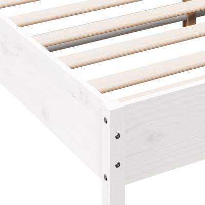 Bedframe zonder matras massief grenenhout wit 200x200 cm