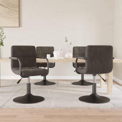 Eetkamerstoelen draaibaar 4 st fluweel donkergrijs