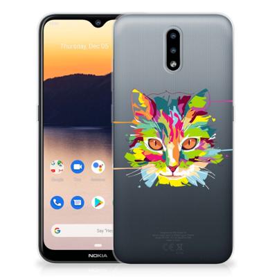 Nokia 2.3 Telefoonhoesje met Naam Cat Color