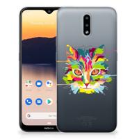 Nokia 2.3 Telefoonhoesje met Naam Cat Color - thumbnail