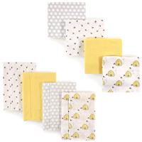 Hudson Baby Unisex Baby Cotton Flannel Burp Cloths and Receiving Blankets, 8-Piece, Bee, One Size - thumbnail