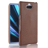 Shockproof Crocodile Texture PC + PU Case for Sony Xperia 10 (Brown) - thumbnail