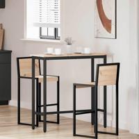 Tafel Naturel 100 x 40 x 101 cm Engineered hout en staal - thumbnail