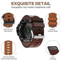 By Qubix - Leren bandje - Bruin - Compatible met Garmin Fenix 8-51mm - Compatible Garmin bandje - thumbnail