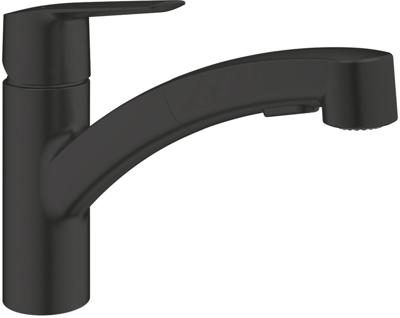 GROHE Start Keukenkraan - laag - zwart mat 303072431 GROHE Start Keukenkraan - laag - zwart mat 303072431