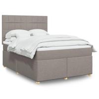 Boxspring met matras stof taupe 160x200 cm - thumbnail