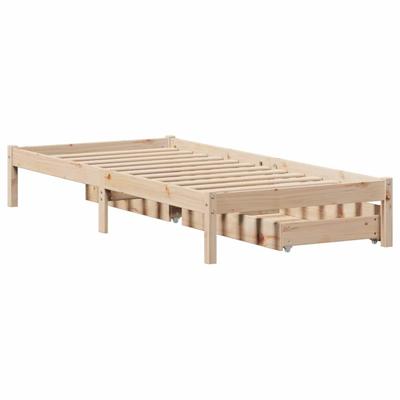 Bedframe zonder matras massief grenenhout 75x190 cm