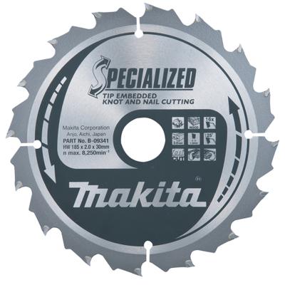 Makita Afkortzaagblad voor Hout | Specialized: Noest/Spijker | Ø 190mm Asgat 20mm 40T - B-40593