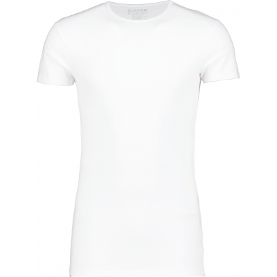 Slater T-Shirt Stretch Extra Long Fit O-Neck (two pack) White