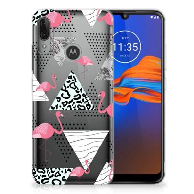 Motorola Moto E6 Plus | TPU Hoesje | Flamingo Triangle