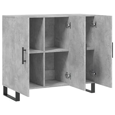 Dressoir 90x34x80 cm bewerkt hout betongrijs
