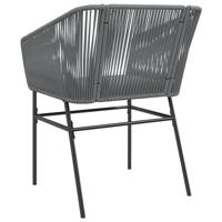Tuinstoelen 2 st met kussens poly rattan grijs - thumbnail