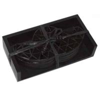 Onderzetters Mozaïek in vorm Snor Zwart (Set van 4) - thumbnail