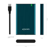 Behuizing voor Harde Schijf Aisens ASE-2525PB Blauw Marineblauw 2,5" - thumbnail