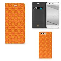 Huawei P10 Plus | Hoesje met Magneet | Batik Oranje - thumbnail