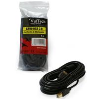 VulTech US21305 USB-kabel voor printer, 5 m, zwart - thumbnail